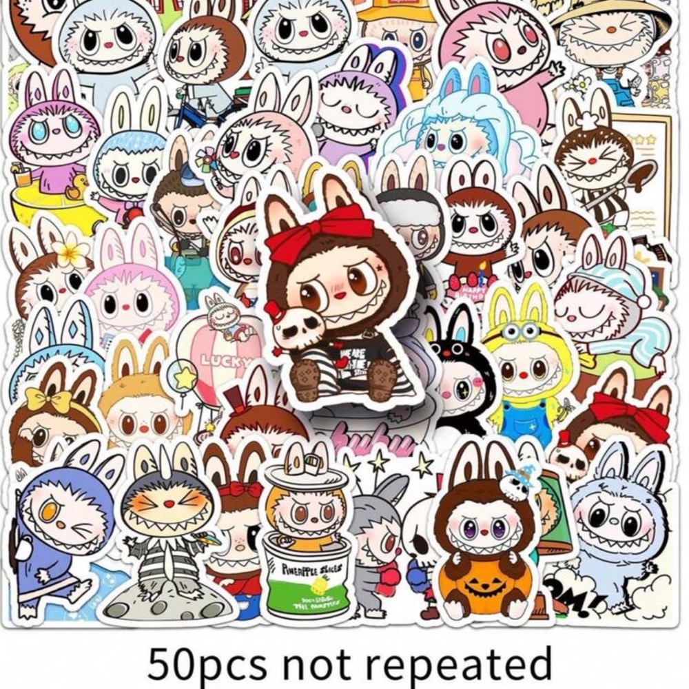 50pcs BANDAI, Rabbit Stickers, Cute Labu Stickers, Cartoon Stickers